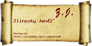 Zlinszky Jenő névjegykártya