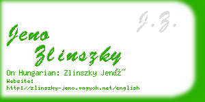 jeno zlinszky business card